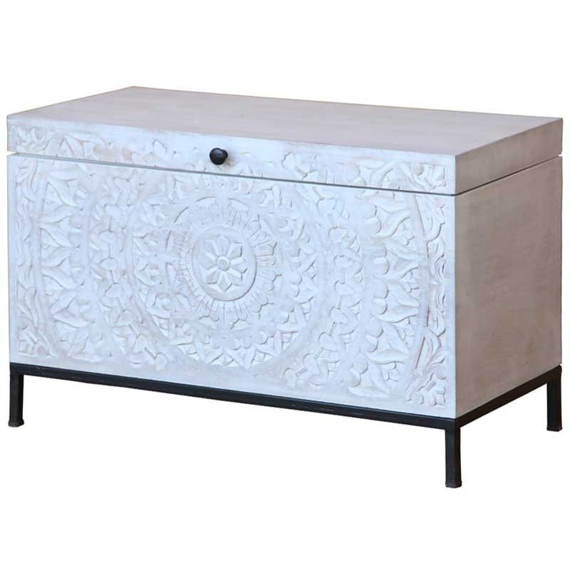 MAYON Hand Carved Solid Wood Trunk Box – handcrafted solid wood furniture