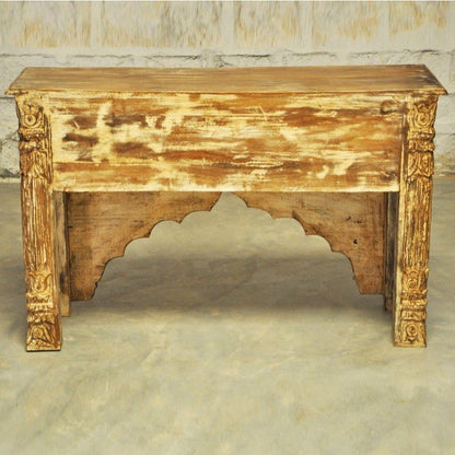 Mehrab Style Carved Hall Table with One Drawer – handcrafted solid wood furniture
