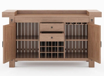 Miller Solid Wooden Bar Cabinet - Indoor / Outdoor – handcrafted solid wood furniture