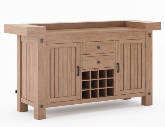 Miller Solid Wooden Bar Cabinet - Indoor / Outdoor – handcrafted solid wood furniture