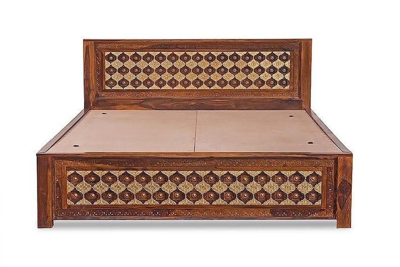 Mogra Antique Brass Work Solid Wood Brass Bed – handcrafted solid wood furniture