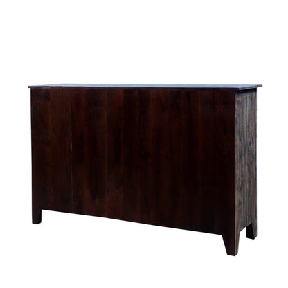 Mughal Garden Indian Hand Carved Reclaimed Wood 7 Drawer Rustic Dresser – handcrafted solid wood furniture