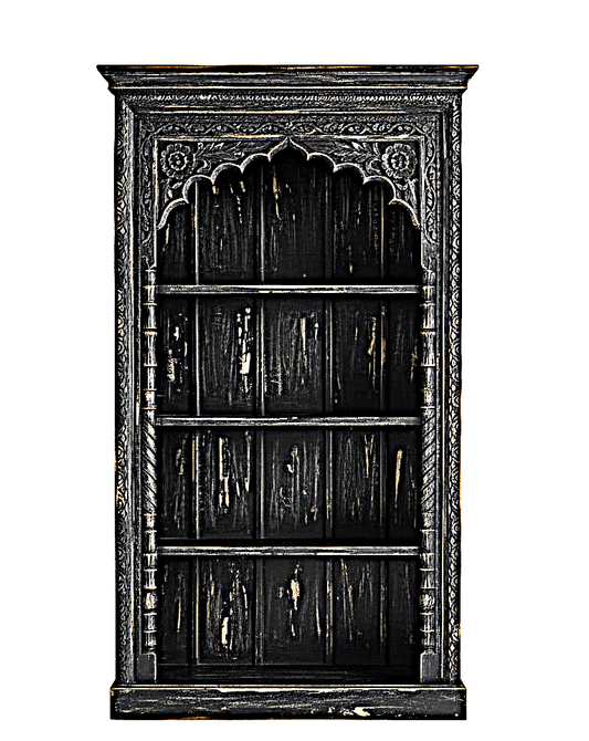 Mughal Style Indian Bookshelf – handcrafted solid wood furniture