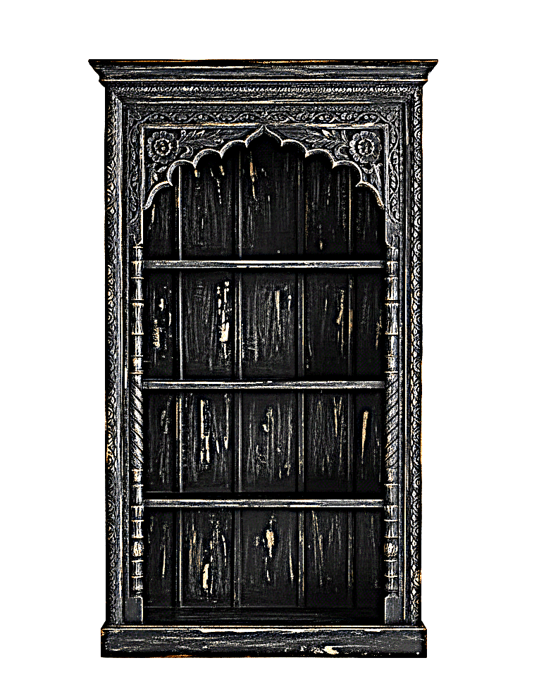 Mughal Style Indian Bookshelf – handcrafted solid wood furniture
