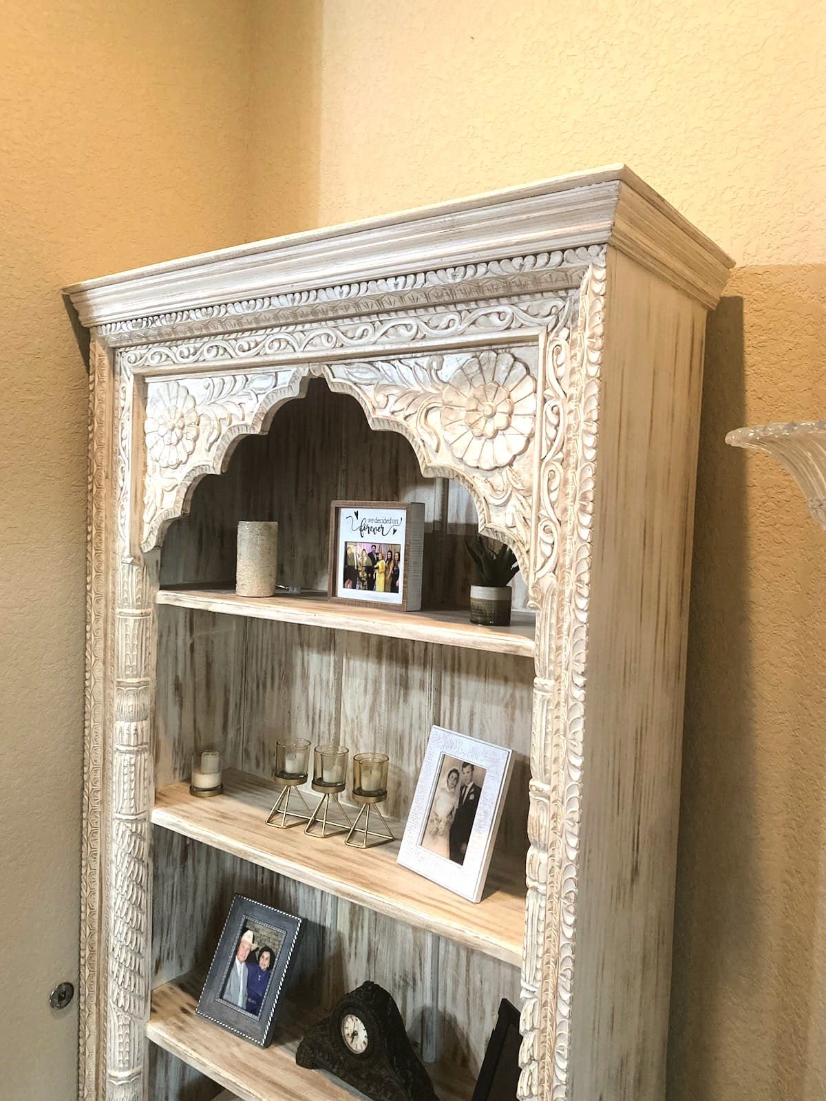 Mughal Style Indian Bookshelf – handcrafted solid wood furniture