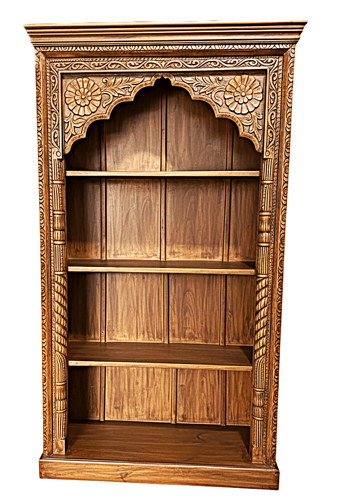 Mughal Style Indian Bookshelf by Hibashi Furniture – handcrafted solid wood furniture made in India