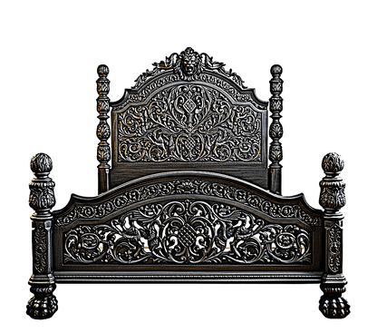 Nawab Solid Wooden Hand carved Mughal Platform Bed by R-Designs Furniture – handcrafted solid wood furniture made in India