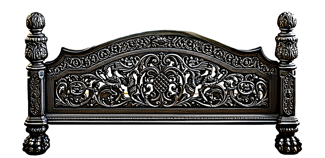 Nawab Solid Wooden Hand carved Mughal Platform Bed - HF Commercial Furniture