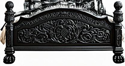 Nawab Solid Wooden Hand carved Mughal Platform Bed by R-Designs Furniture – handcrafted solid wood furniture made in India