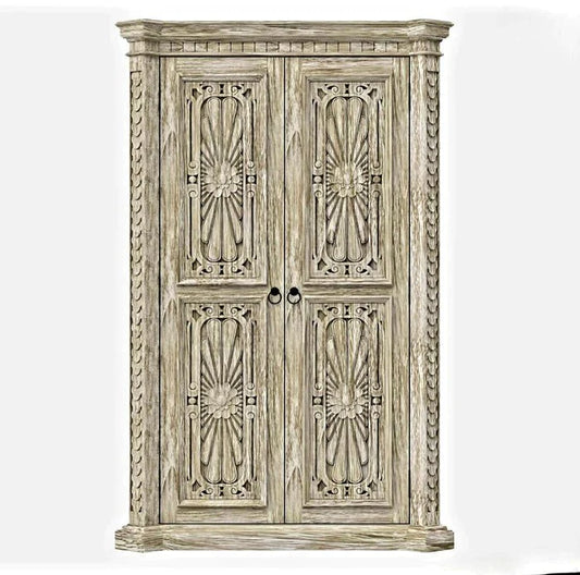 Nimbus Rustic Solid Wood Hand - Carved Armoire With 4 Drawers – handcrafted solid wood furniture