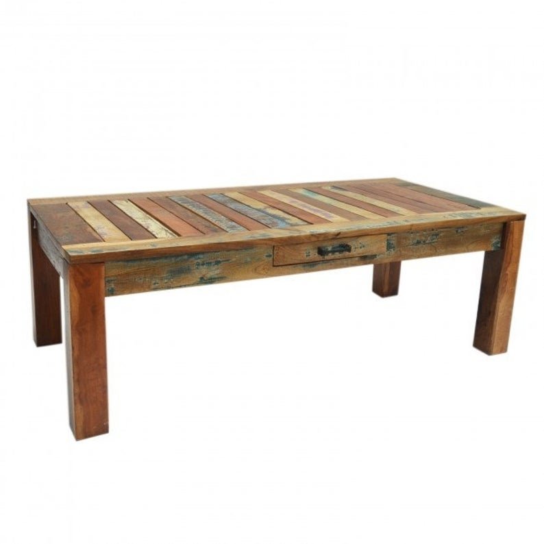 Nirvana Reclaimed Timber Rectangle Coffee Table – handcrafted solid wood furniture