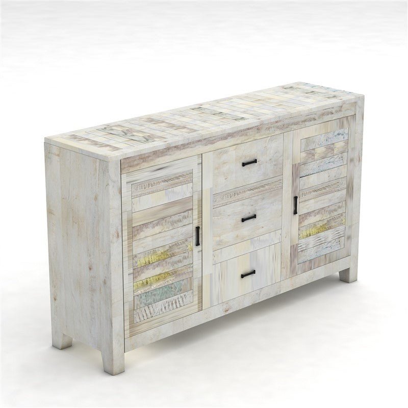 NIRVANA WHITEWASH TIMBER SIDEBOARD M - 140 - 30 - 80 – handcrafted solid wood furniture