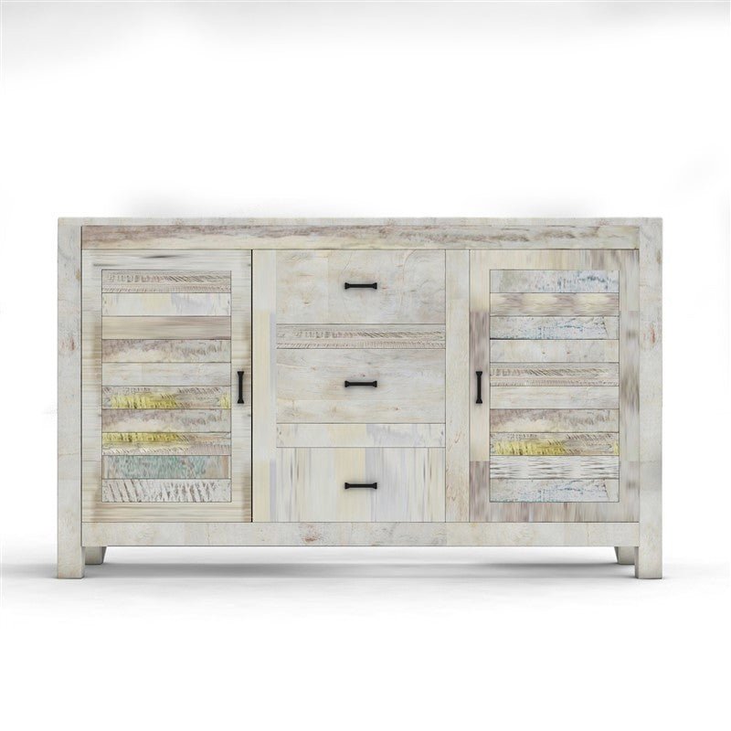 NIRVANA WHITEWASH TIMBER SIDEBOARD M - 140 - 30 - 80 – handcrafted solid wood furniture