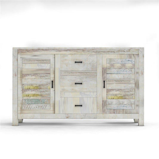 NIRVANA WHITEWASH TIMBER SIDEBOARD M – handcrafted solid wood furniture