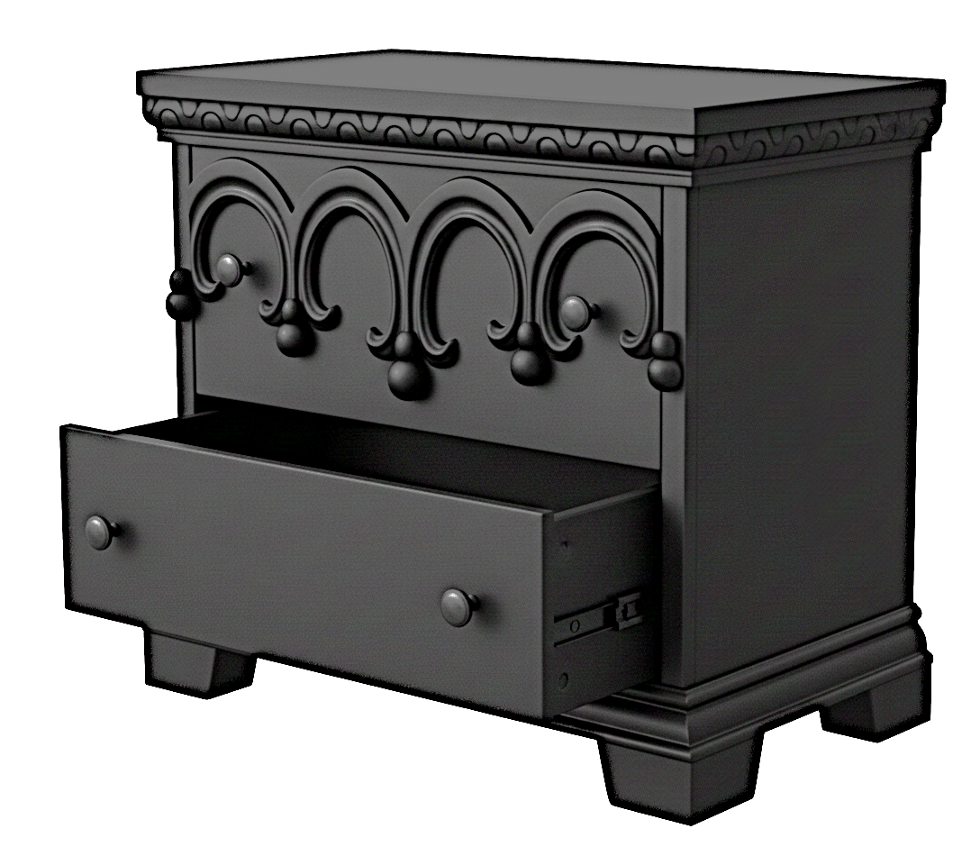 Obsidian Sanctuary Hand-Carved Solid Wooden Platform Bed by R-Designs Furniture—handcrafted solid wood furniture