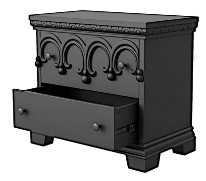 Obsidian Sanctuary Hand-Carved Solid Wooden Platform Bed by R-Designs Furniture—handcrafted solid wood furniture