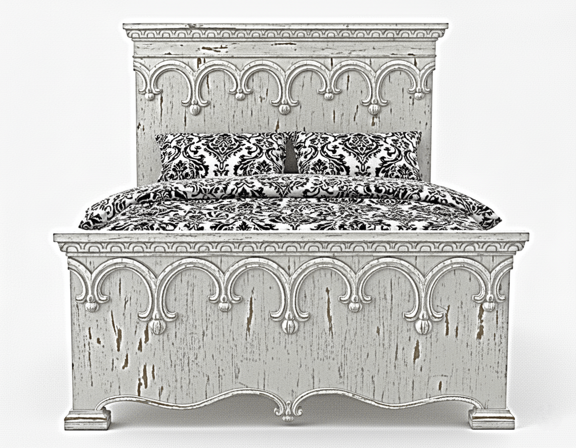 Obsidian Sanctuary Hand-Carved Solid Wooden Platform Bed by R-Designs Furniture—handcrafted solid wood furniture