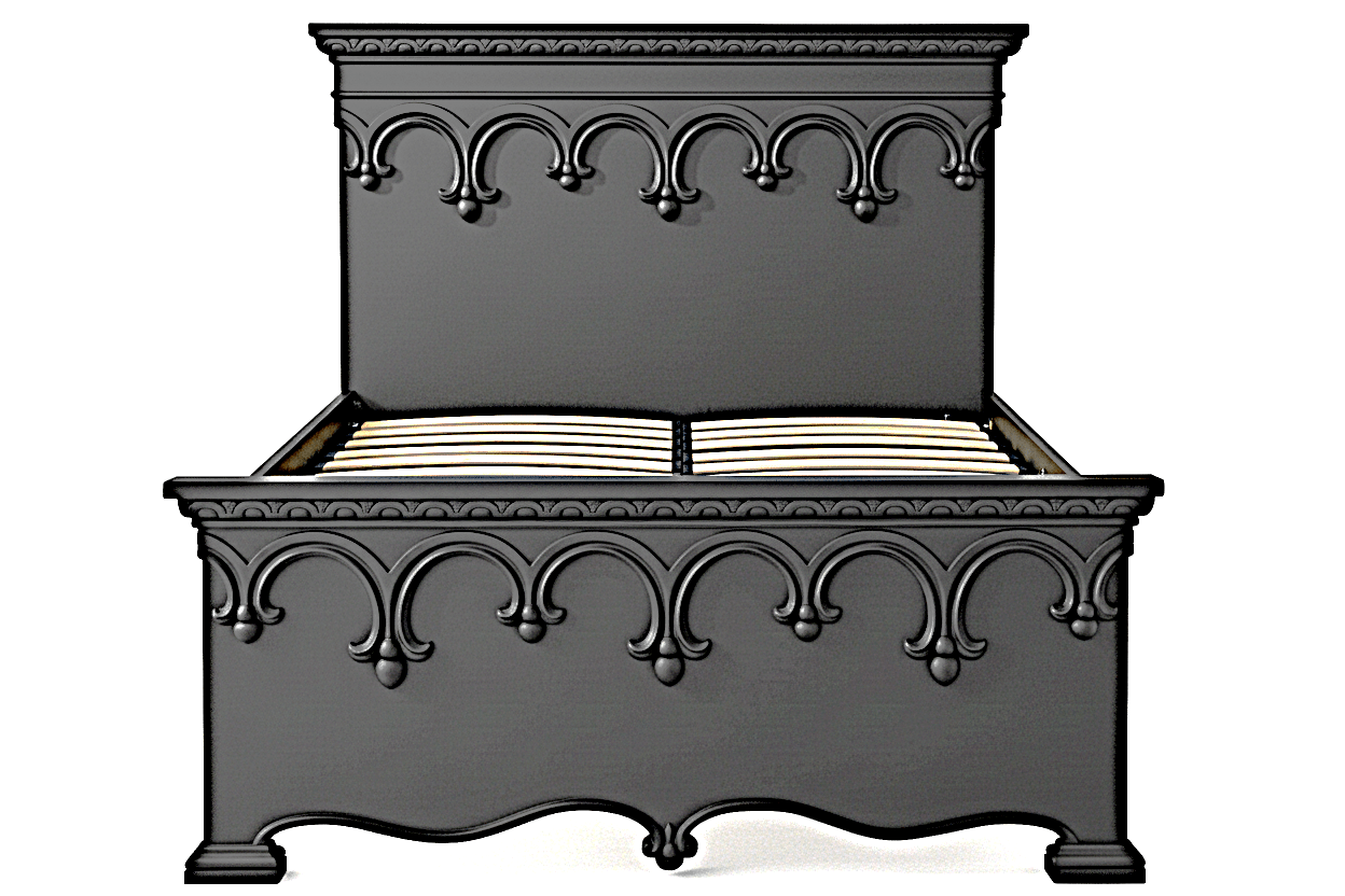 Obsidian Sanctuary Hand-Carved Solid Wooden Platform Bed by R-Designs Furniture—handcrafted solid wood furniture