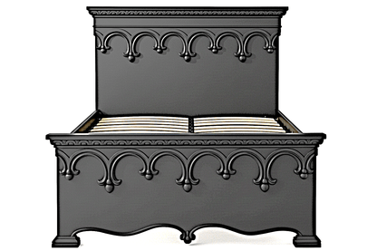 Obsidian Sanctuary Hand-Carved Solid Wooden Platform Bed by R-Designs Furniture—handcrafted solid wood furniture