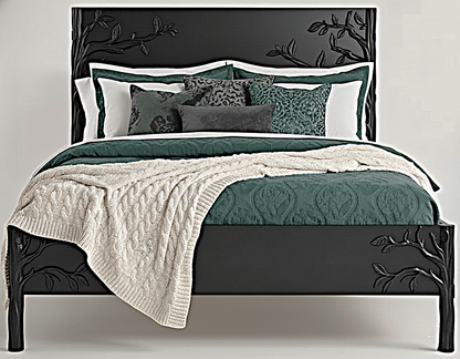 Ornithology Tree Hand - Carved Solid Wooden Bed / Bedroom 3 Piece Set – handcrafted solid wood furniture