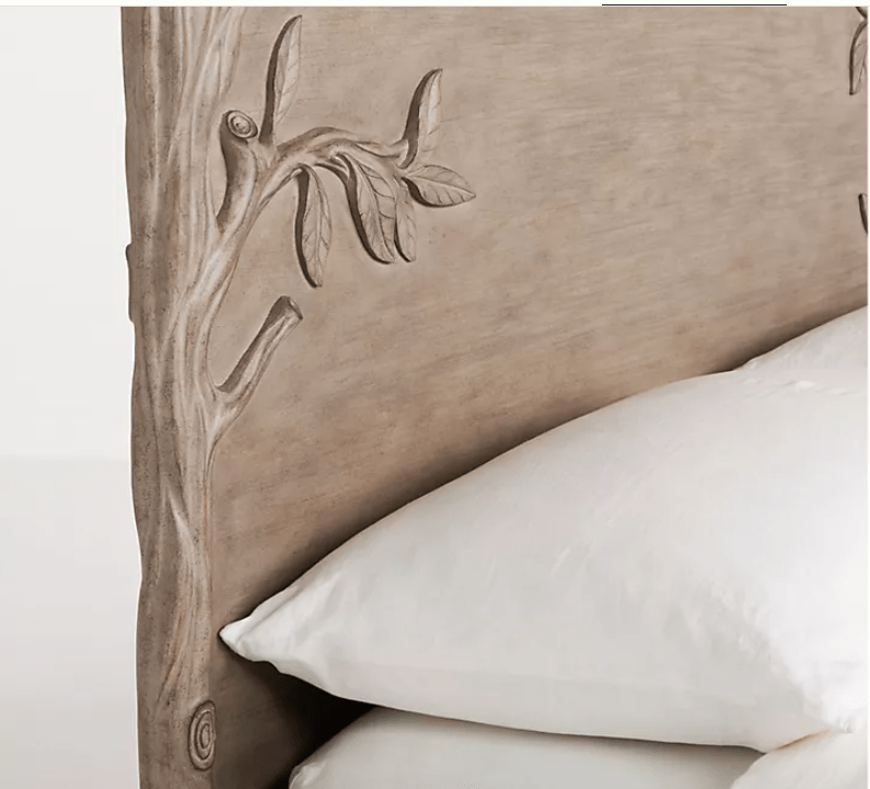 Ornithology Tree Hand - Carved Solid Wooden Bed / Bedroom 3 Piece Set – handcrafted solid wood furniture