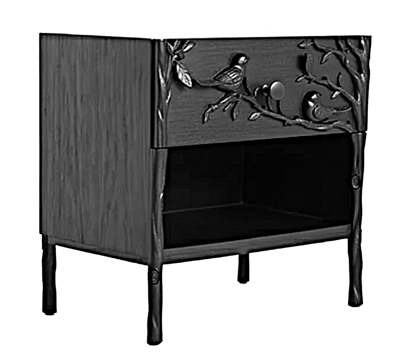 Ornithology Tree Hand - Carved Solid Wooden Bed / Bedroom 3 Piece Set – handcrafted solid wood furniture