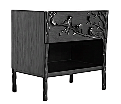 Ornithology Tree Hand - Carved Solid Wooden Bed / Bedroom 3 Piece Set – handcrafted solid wood furniture