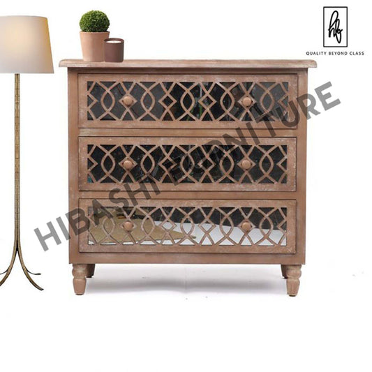 PALE Mango Wood Three Drawer Chest – handcrafted solid wood furniture