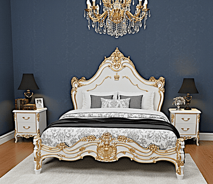 Prince Hand Carved Solid Wooden Platform Bed by R-Designs Furniture – handcrafted solid wood furniture made in India