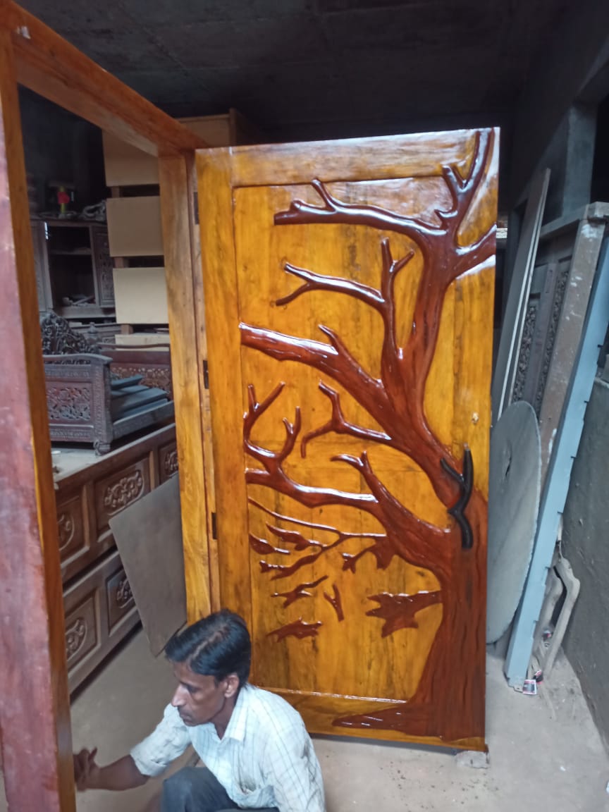PUNO Hand Carved Custom Double Doors – handcrafted solid wood furniture