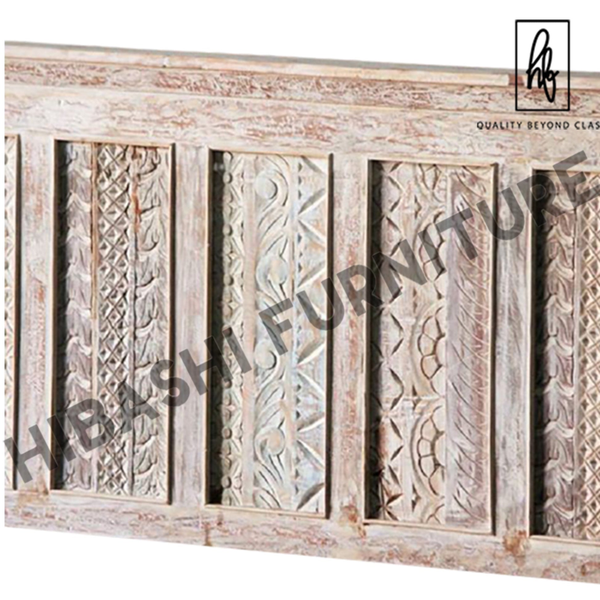 Rainbow Reclaimed Timber Carved Wooden Bed Frames – handcrafted solid wood furniture