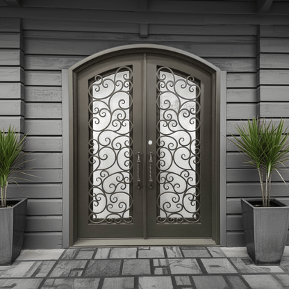Randoll Wrought Iron Double Door – handcrafted solid wood furniture