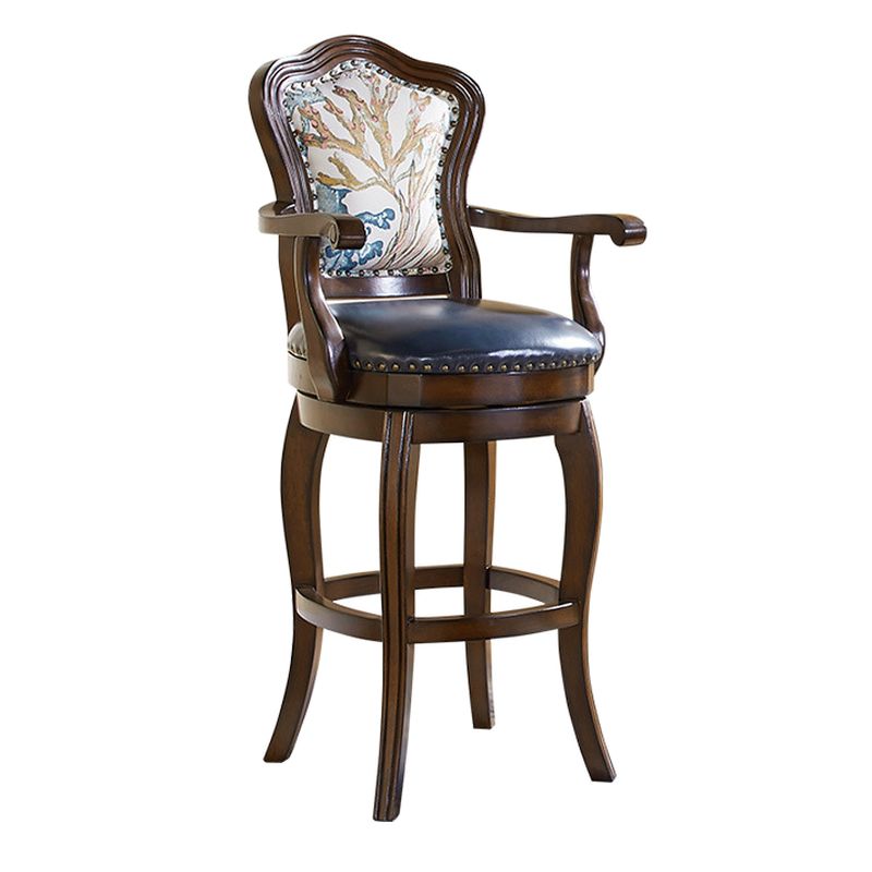 Reddish Brown Solid Wood Bar Stools with Armrest/Armless – handcrafted solid wood furniture