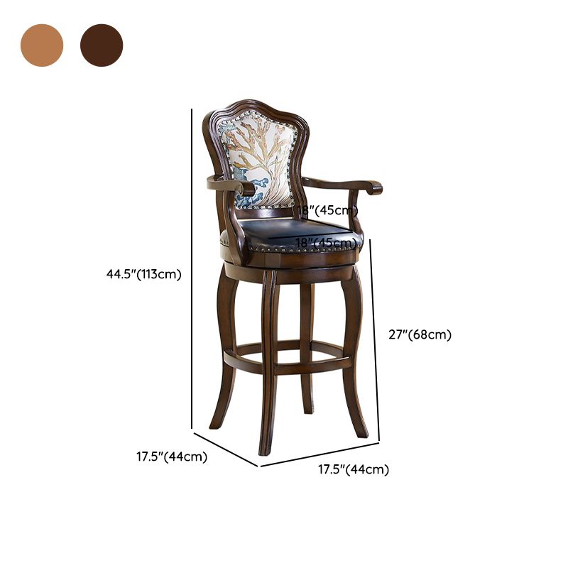 Reddish Brown Solid Wood Bar Stools with Armrest/Armless – handcrafted solid wood furniture