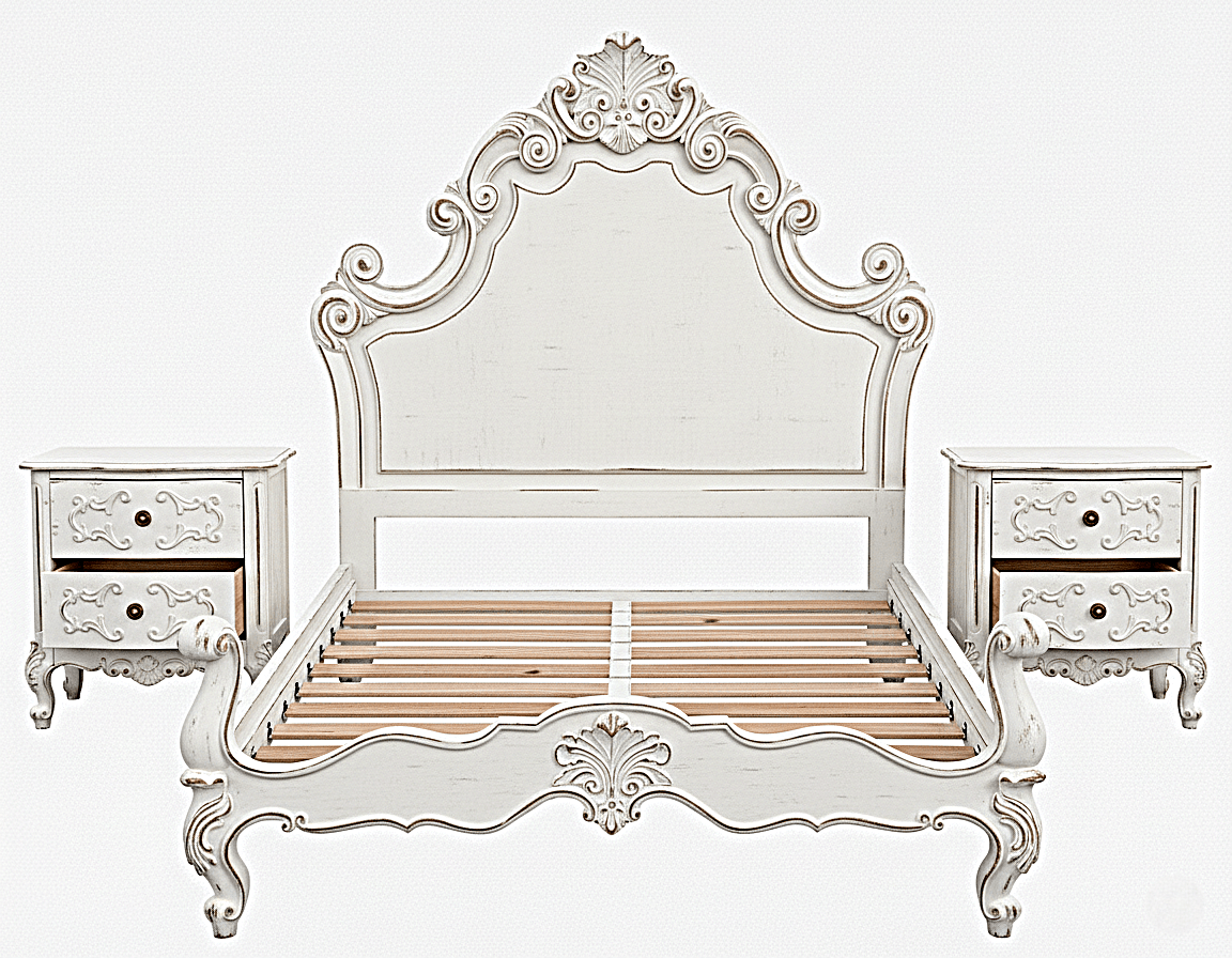 Regal Hand - Carved Solid Wooden Platform Bed Frame – handcrafted solid wood furniture