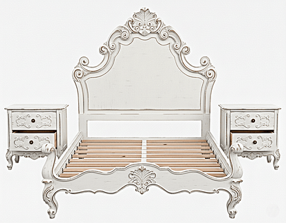 Regal Hand - Carved Solid Wooden Platform Bed Frame by R-Designs Furniture – handcrafted solid wood furniture made in India