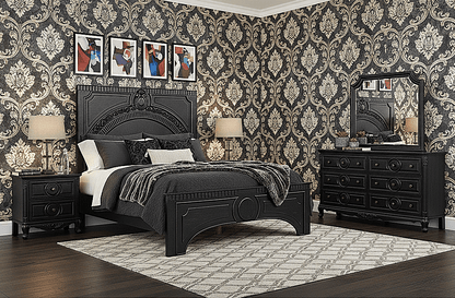 Regalia Gothic Hand - Carved Solid Wood Platform Bed & Bedroom Collection – handcrafted solid wood furniture