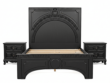 Regalia Gothic Hand - Carved Solid Wood Platform Bed & Bedroom Collection – handcrafted solid wood furniture