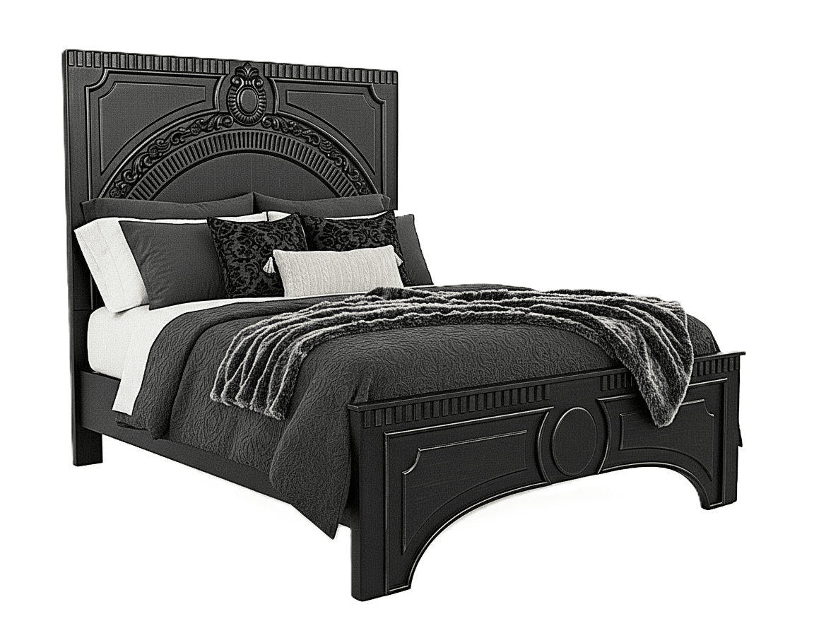 Regalia Gothic Hand - Carved Solid Wood Platform Bed & Bedroom Collection – handcrafted solid wood furniture