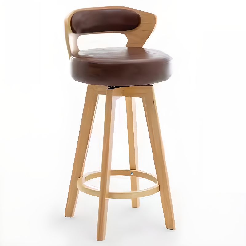Relaxed Crimson Leather Round Bistro Stool - HF Commercial Furniture