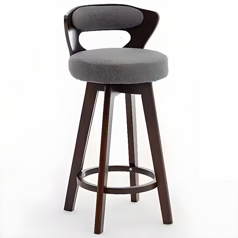 Relaxed Crimson Leather Round Bistro Stool by R-Designs Furniture – handcrafted solid wood furniture made in India