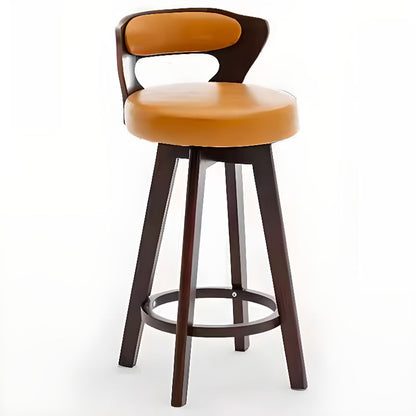 Relaxed Crimson Leather Round Bistro Stool - HF Commercial Furniture