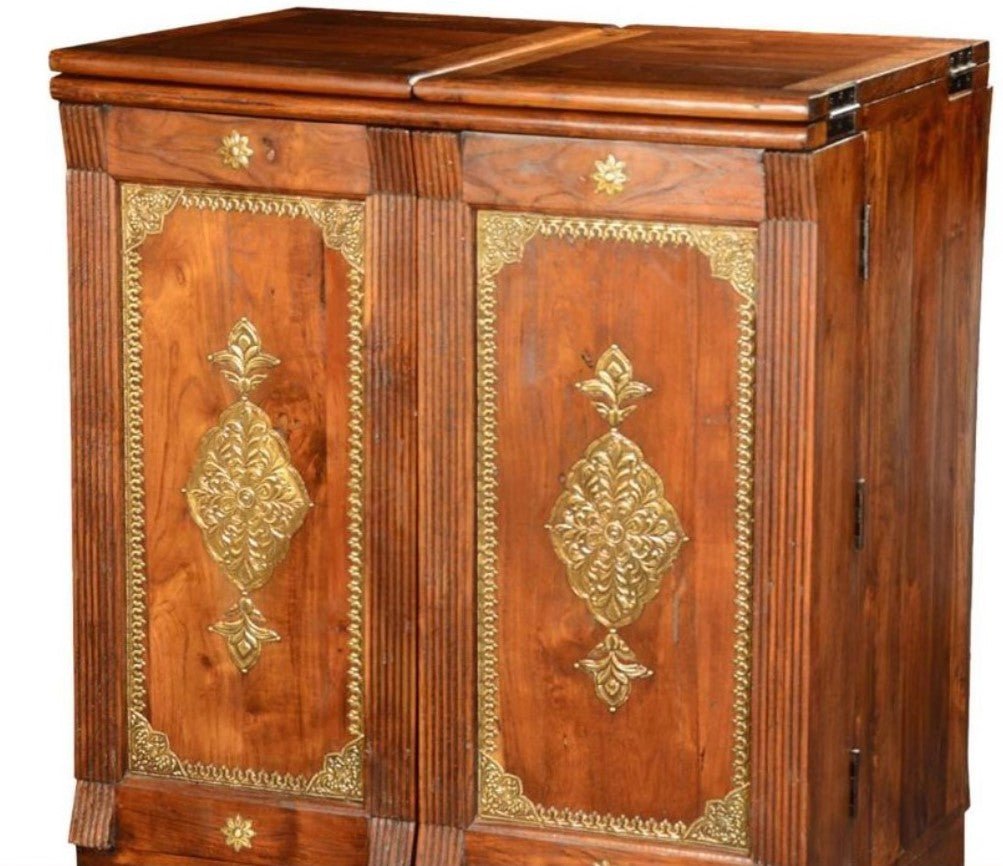 Rinish Solid Wooden Expandable Bar Cabinet - Indoor / Outdoor – handcrafted solid wood furniture