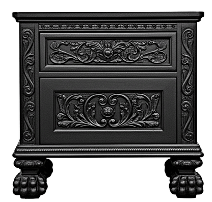Roar Lion Head Carved Solid Wooden Hand Carved Gothic Platform Bed – handcrafted solid wood furniture