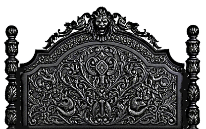 Roar Lion Head Carved Solid Wooden Hand Carved Gothic Platform Bed – handcrafted solid wood furniture