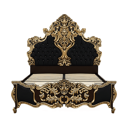 Royal Imperium™ Baroque Hand - Carved Platform Bed & Luxury Bedroom Collection – handcrafted solid wood furniture