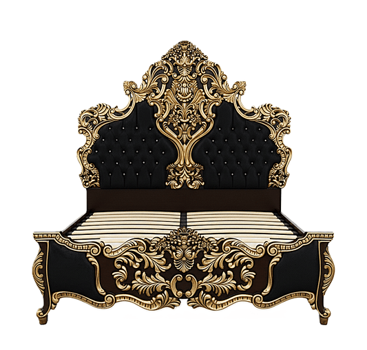 Royal Imperium™ Baroque Hand - Carved Platform Bed & Luxury Bedroom Collection – handcrafted solid wood furniture