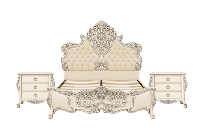 Royal Imperium™ Baroque Hand - Carved Platform Bed & Luxury Bedroom Collection – handcrafted solid wood furniture
