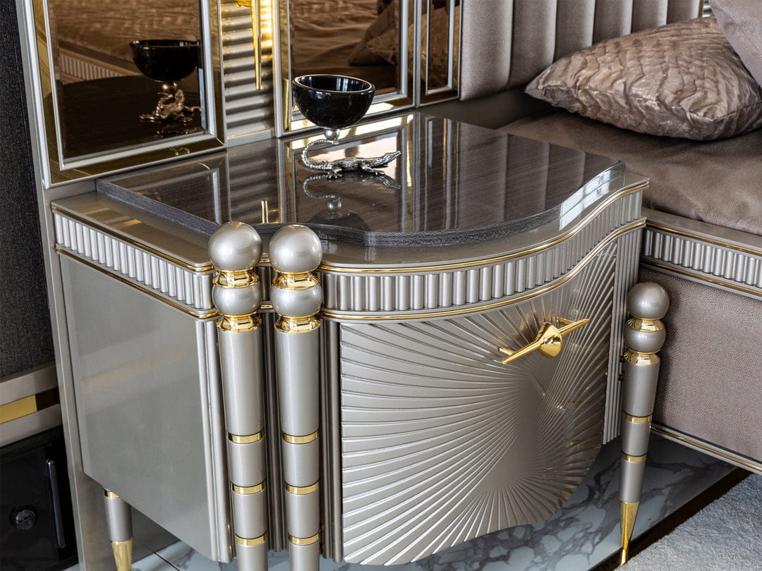 Royce Luxury Upholstered Bed frame by Hibashi Furniture – handcrafted solid wood furniture made in India