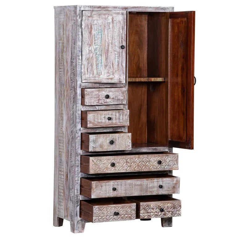 Rustic Solid Wooden Reclaimed Wardrobe Armoire – handcrafted solid wood furniture